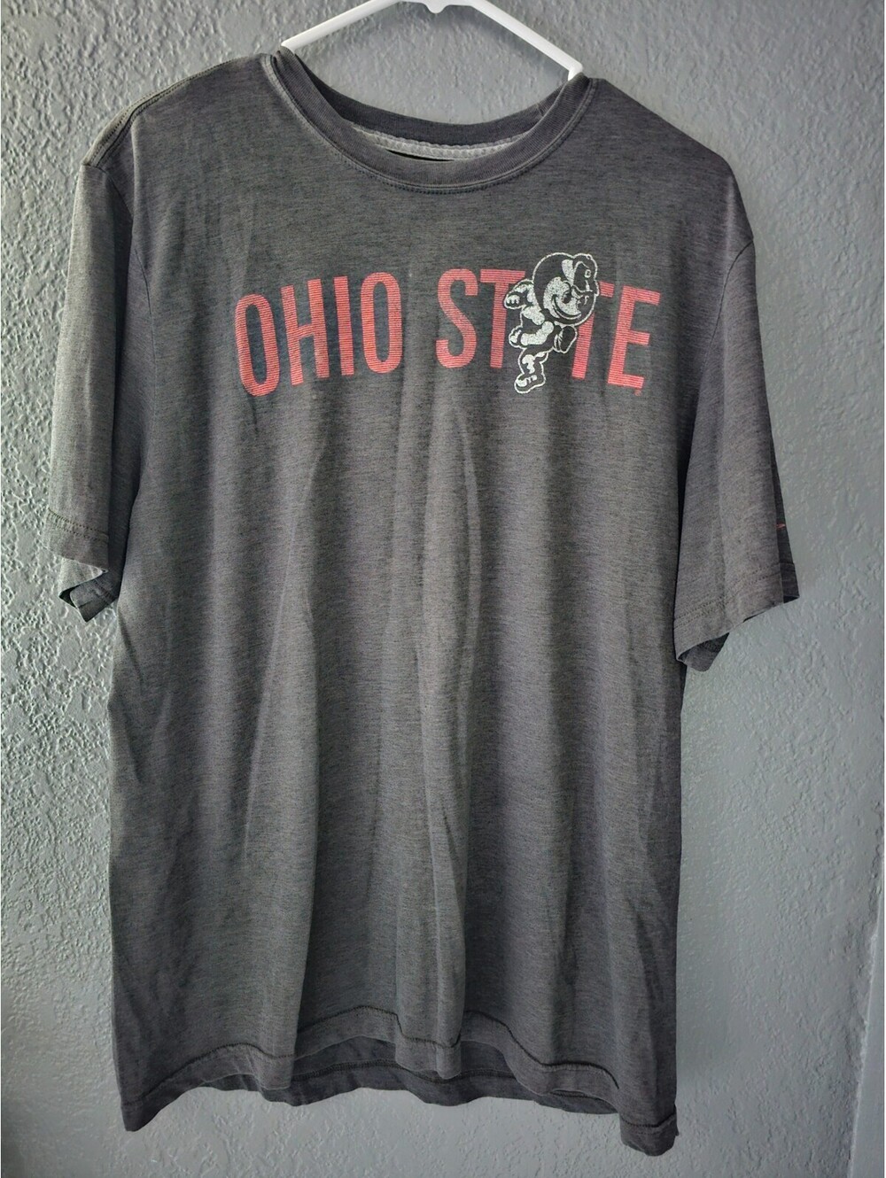 Men's Nike Ohio State Buckeyes Brutus Shirt Size Large Gray Sports Short Sleeve